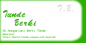 tunde berki business card